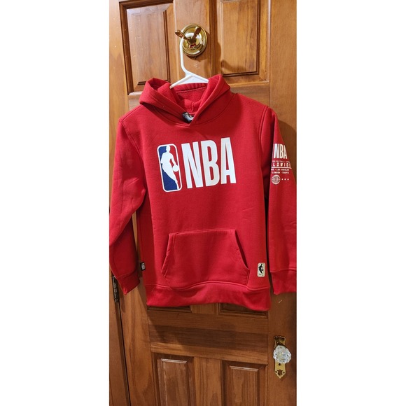 NBA Other - NBA Worldwide Kids Red Fleece Graphic Hoodie Sweatshirt Size M 10-12 Logo Pocket